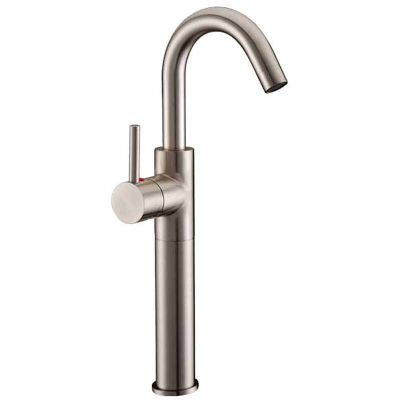 Brushed Nickel Hot and Cold Single Handle Basin Faucet